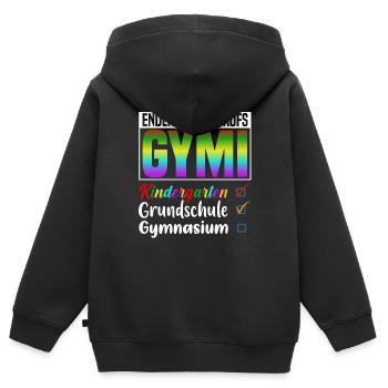 Kindergarten Grundschule Gymnasium - Kinder Premium Organic Zip Hoodie - Schwarz - Hinten - AI Model Kid Male (0cm)