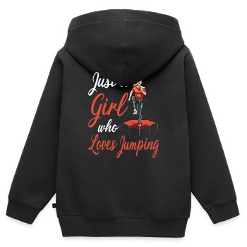 Jumping Trampoline Trend Sport Fitness Sport Féminin - Sweat Premium à capuche zippé enfant bio - noir - Dos - AI Model Kid Male (0cm)
