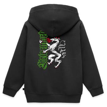 Steiermark T-Shirt Retro Panther Wappen - Kinder Premium Organic Zip Hoodie - Schwarz - Hinten - AI Model Kid Male (0cm)