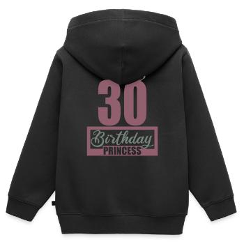 30. Geburtstag 30 Jahre 30er Birthday Princess - Kinder Premium Organic Zip Hoodie - Schwarz - Hinten - AI Model Kid Male (0cm)