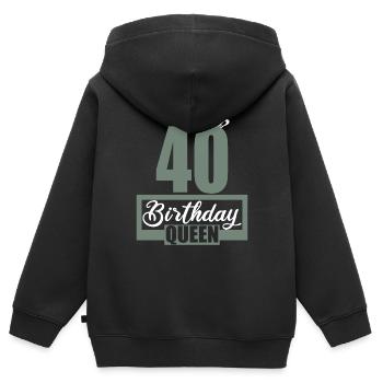 40. Geburtstag 40 Jahre 40er Birthday Queen - Kinder Premium Organic Zip Hoodie - Schwarz - Hinten - AI Model Kid Male (0cm)