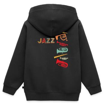 Jazz - Kinder Premium Organic Zip Hoodie - Schwarz - Hinten - AI Model Kid Male (0cm)