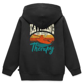 Kayaking Is My Therapy Kayak Kayaker Kayaker Kayak - Kids Premium Organic Zip-up Hoodie - black - Back - AI Model Kid Male (0cm)