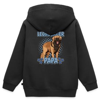 Leonberger Papa - Kinder Premium Organic Zip Hoodie - Schwarz - Hinten - AI Model Kid Male (0cm)