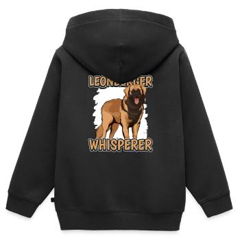 Leonberger Leonberger Whisperer - Kinder Premium Organic Zip Hoodie - Schwarz - Hinten - AI Model Kid Male (0cm)