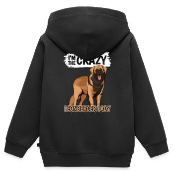Leonberger I'm The Crazy Leonberger Lady - Kinder Premium Organic Zip Hoodie - Schwarz - Hinten - AI Model Kid Male (0cm)