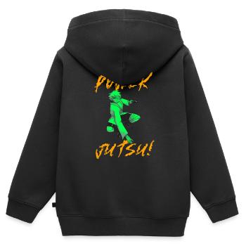 Anime Anime Anime - Kinder Premium Organic Zip Hoodie - Schwarz - Hinten - AI Model Kid Male (0cm)