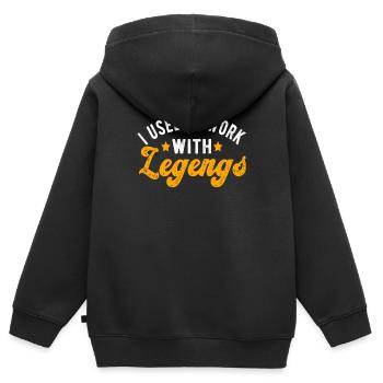 Cadeaux d’adieu collègues Changement d’emploi - Sweat Premium à capuche zippé enfant bio - noir - Dos - AI Model Kid Male (0cm)