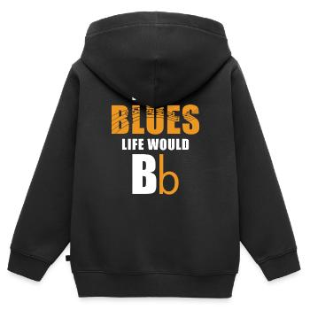 Blues - Kinder Premium Organic Zip Hoodie - Schwarz - Hinten - AI Model Kid Male (0cm)