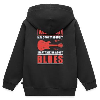 Blues - Kinder Premium Organic Zip Hoodie - Schwarz - Hinten - AI Model Kid Male (0cm)