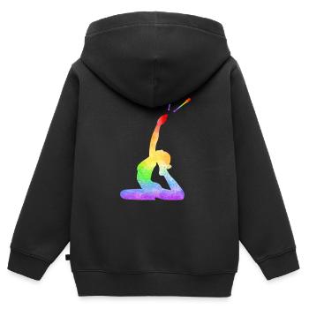 Rhythmische Sportgymnastik Keulen RSG Geschenkidee - Kinder Premium Organic Zip Hoodie - Schwarz - Hinten - AI Model Kid Male (0cm)