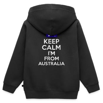 Australia Keep Calm - Kids Premium Organic Zip-up Hoodie - black - Back - AI Model Kid Male (0cm)