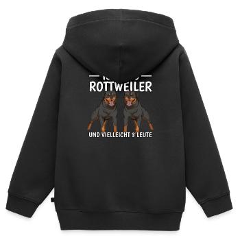 Rottweiler Ich mag Rottweiler - Kinder Premium Organic Zip Hoodie - Schwarz - Hinten - AI Model Kid Male (0cm)