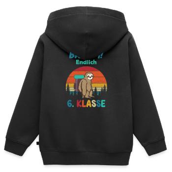 Bäähm 6 Klasse Realschule Gymnasium Schule - Kinder Premium Organic Zip Hoodie - Schwarz - Hinten - AI Model Kid Male (0cm)