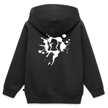 Échecs d’échecs jeu d’échecs - Sweat Premium à capuche zippé enfant bio - noir - Dos - AI Model Kid Male (0cm)