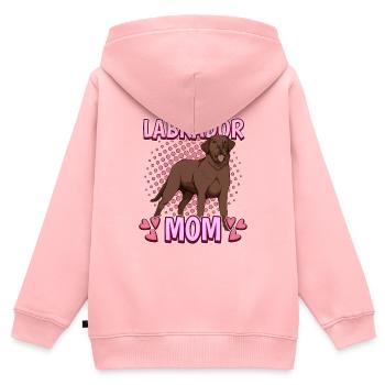 Brauner Labrador Labbi Labrador Mom - Kinder Premium Organic Zip Hoodie - Rosa - Hinten - AI Model Kid Female (0cm)