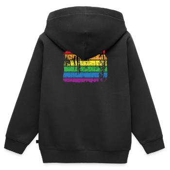 Lgbt - Kinder Premium Organic Zip Hoodie - Schwarz - Hinten - AI Model Kid Male (0cm)