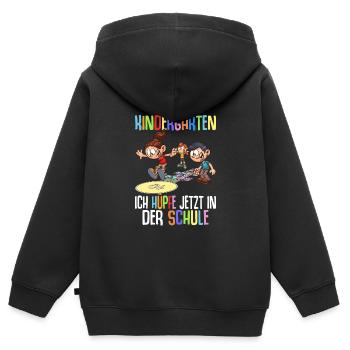 Tschüss Kindergarten Ich Hüpfe Jetzt In Der Schule - Kinder Premium Organic Zip Hoodie - Schwarz - Hinten - AI Model Kid Male (0cm)