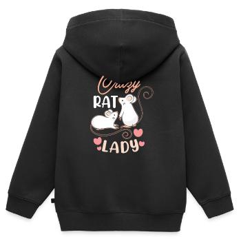 Rat Lover Rat Pet Rodent just a Mom who loves Rats - Kinder Premium Organic Zip Hoodie - Schwarz - Hinten - AI Model Kid Male (0cm)