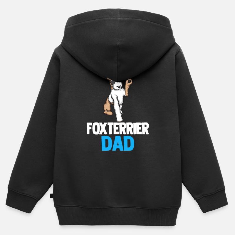 Foxterrier Drahthaar | Foxterrier - Sweat Premium à capuche zippé enfant bio - noir