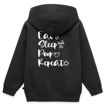 Kindheit Geschenk Babysprüche Babybody Spruch - Kinder Premium Organic Zip Hoodie - Schwarz - Hinten - AI Model Kid Male (0cm)