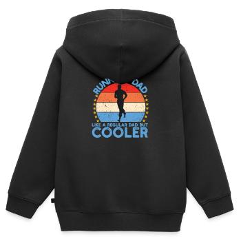 Running dad endurance - Sweat Premium à capuche zippé enfant bio - noir - Dos - AI Model Kid Male (0cm)