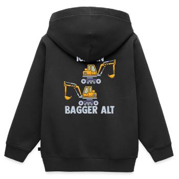 Achtung Ich bin 2 Bagger alt Kindergeburtstags Ges - Kinder Premium Organic Zip Hoodie - Schwarz - Hinten - AI Model Kid Male (0cm)
