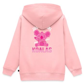 Koala Koalabär - Kinder Premium Organic Zip Hoodie - Rosa - Hinten - AI Model Kid Female (0cm)
