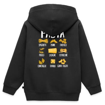 Pasta - Kinder Premium Organic Zip Hoodie - Schwarz - Hinten - AI Model Kid Male (0cm)