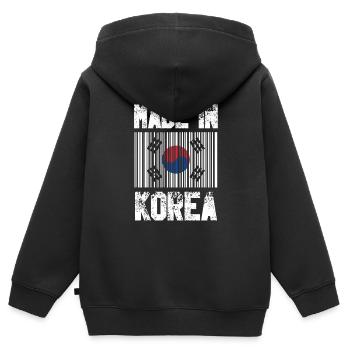 Made in Korea - Kinder Premium Organic Zip Hoodie - Schwarz - Hinten - AI Model Kid Male (0cm)