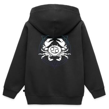 Krebs Symbol Tierkreiszeichen Horoskop - Kinder Premium Organic Zip Hoodie - Schwarz - Hinten - AI Model Kid Male (0cm)