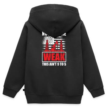 Pas Pour Le Faible Huile de Pétrole-Rig-Rock-Oilman - Sweat Premium à capuche zippé enfant bio - noir - Dos - AI Model Kid Male (0cm)
