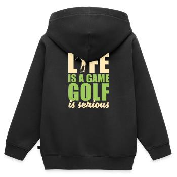 Golf Golfer Golfer Golfer Golf Course - Kids Premium Organic Zip-up Hoodie - black - Back - AI Model Kid Male (0cm)