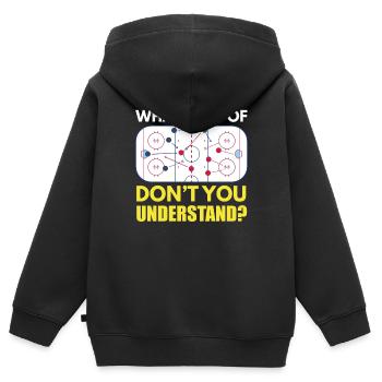 Eishockey Trainer Trainingsboard Theorie - Kinder Premium Organic Zip Hoodie - Schwarz - Hinten - AI Model Kid Male (0cm)