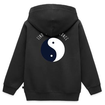 Yin und Yang - Kinder Premium Organic Zip Hoodie - Schwarz - Hinten - AI Model Kid Male (0cm)