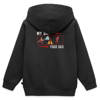 Pompiers Secours Secours Incendie Profession - Sweat Premium à capuche zippé enfant bio - noir - Dos - AI Model Kid Male (0cm)