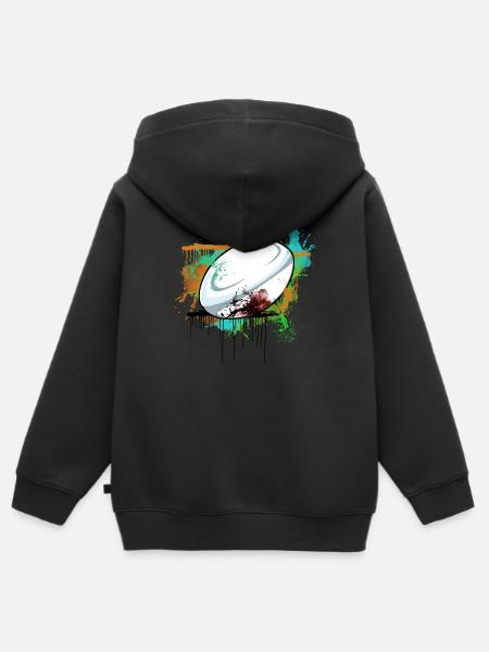 rugby - Felpa Premium con cappuccio con zip bambino bio - nero