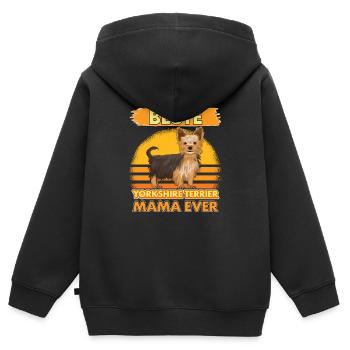 Yorkshire Terrier Beste Yorkshire Terrier Mama - Kinder Premium Organic Zip Hoodie - Schwarz - Hinten - AI Model Kid Male (0cm)