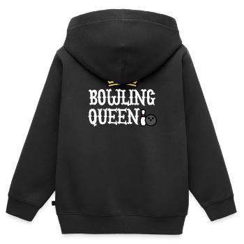 Bowling Queen Bowler - Sweat Premium à capuche zippé enfant bio - noir - Dos - AI Model Kid Male (0cm)