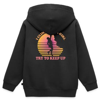 I Climb Like a Girl Try to Keep Up - Kids Premium Organic Zip-up Hoodie - black - Back - AI Model Kid Male (0cm)