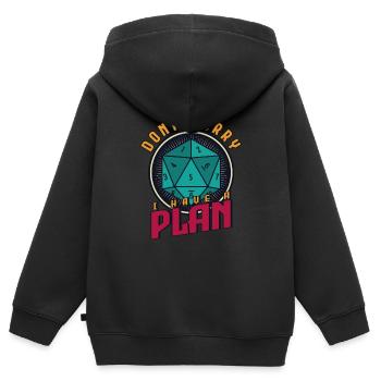 Rollenspiel W20 Würfel - Kinder Premium Organic Zip Hoodie - Schwarz - Hinten - AI Model Kid Male (0cm)
