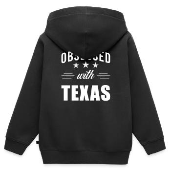 Texas - Sweat Premium à capuche zippé enfant bio - noir - Dos - AI Model Kid Male (0cm)