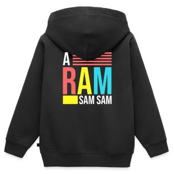 Lustige Kita Sprüche Aramsamsam Erzieher Lied - Kinder Premium Organic Zip Hoodie - Schwarz - Hinten - AI Model Kid Male (0cm)