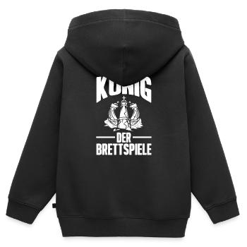 Brettspiel - Kinder Premium Organic Zip Hoodie - Schwarz - Hinten - AI Model Kid Male (0cm)