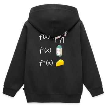 Fonction de dérivation Professeur de mathématiques Dérivation - Sweat Premium à capuche zippé enfant bio - noir - Dos - AI Model Kid Male (0cm)