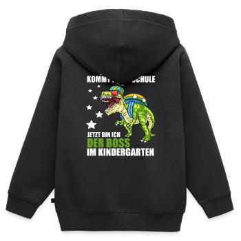 Mein Bruder Kommt In Die Schule Kindergarten Boss - Kinder Premium Organic Zip Hoodie - Schwarz - Hinten - AI Model Kid Male (0cm)
