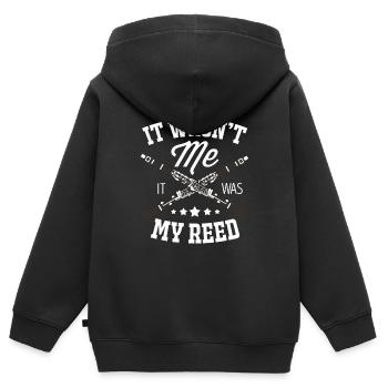 Clarinette - Sweat Premium à capuche zippé enfant bio - noir - Dos - AI Model Kid Male (0cm)