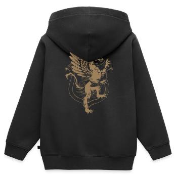 heraldischer Greif - Kinder Premium Organic Zip Hoodie - Schwarz - Hinten - AI Model Kid Male (0cm)
