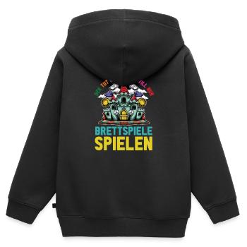 Brettspiel - Kinder Premium Organic Zip Hoodie - Schwarz - Hinten - AI Model Kid Male (0cm)