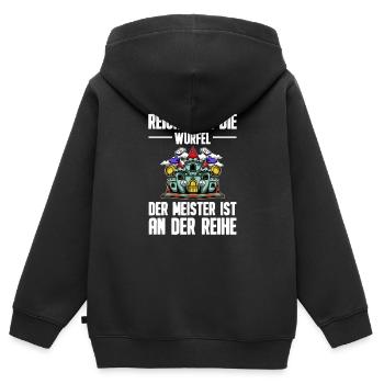 Brettspiel - Kinder Premium Organic Zip Hoodie - Schwarz - Hinten - AI Model Kid Male (0cm)